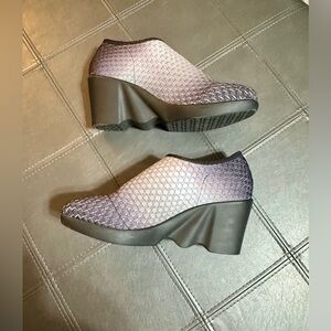 Women’s Zee Alexis Platform Wedge Grey/Silver Ombre Heels Size 41/10